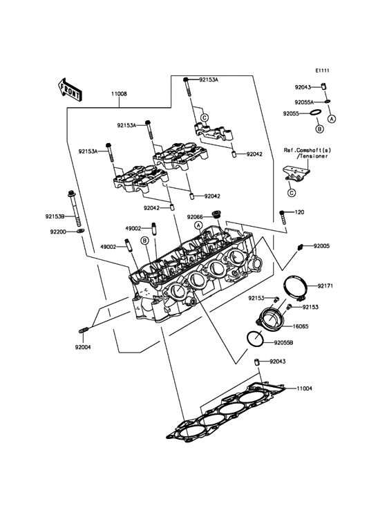 ZX636 Головка цилиндров
