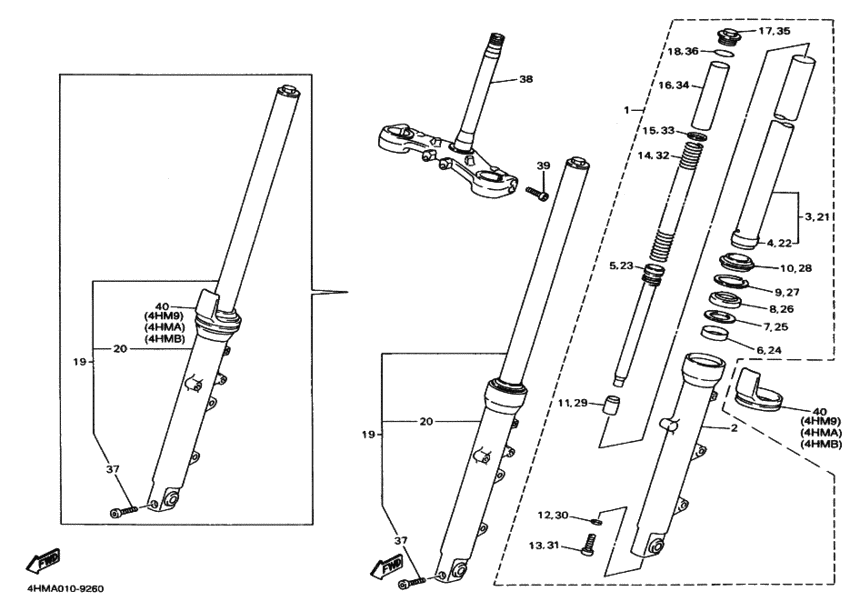 XJR400R ﾌﾛﾝﾄﾌｫｰｸ2