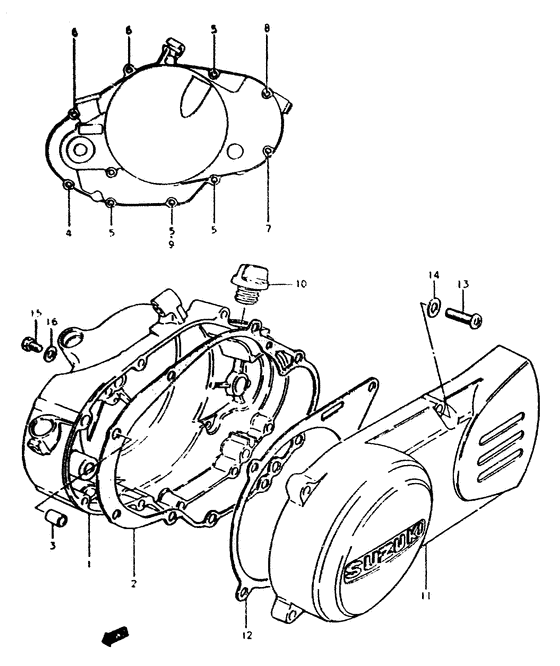 Crankcase cover ass`y  (v
