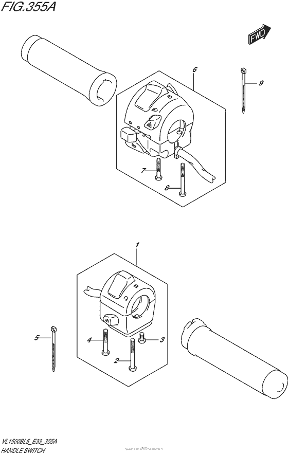 VL1500B Рулевые переключатели