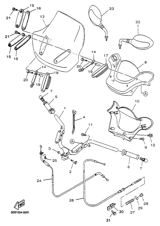 Steering handle. cable
