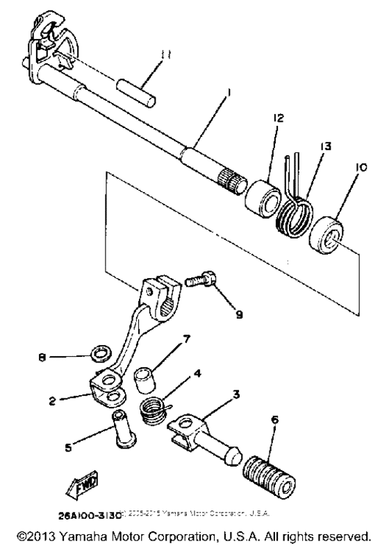 Shift shaft - pedal