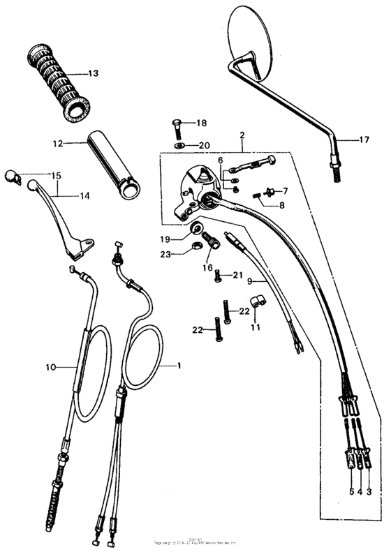 Right handle switch + right cable + right lever
