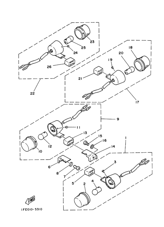 Rear flasher light assy