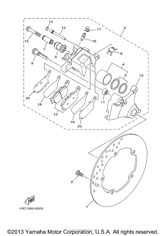 FZ09ER Задний суппорт