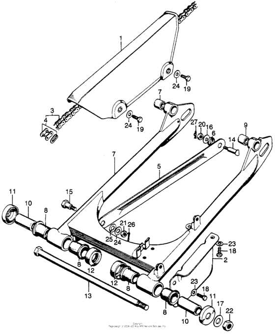 Chain case + swingarm
