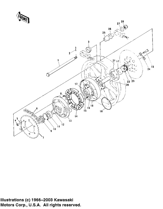 Rear hub/chain