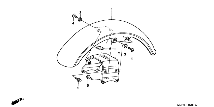 VT750DC2 Переднее крыло