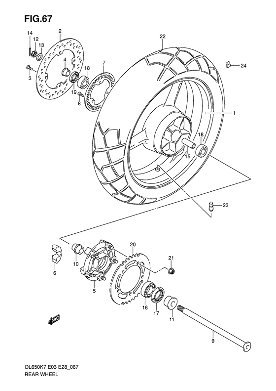 Rear wheel complete assy