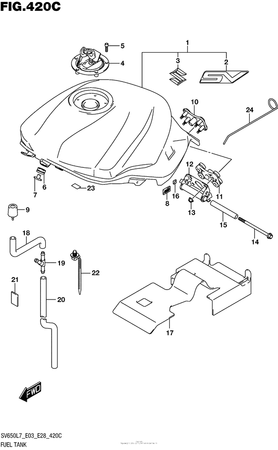 Fuel Tank (Ykv)  (Sv650L7 E33)