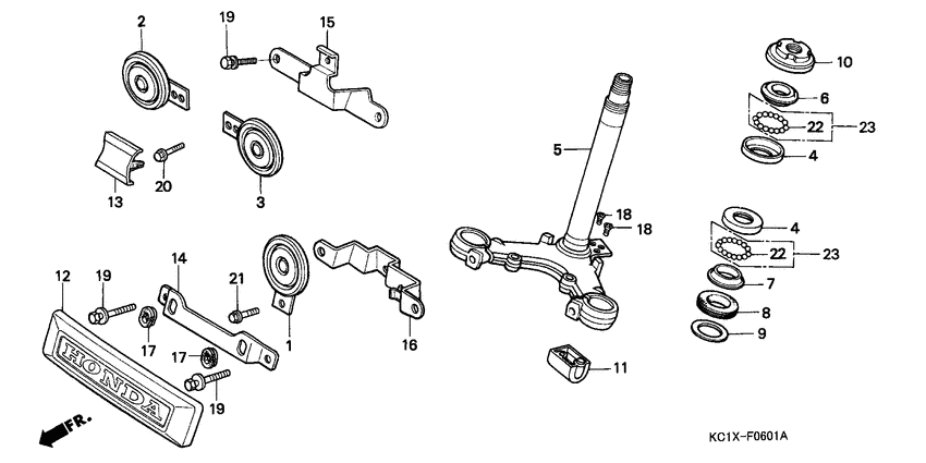 Steering stem/horn