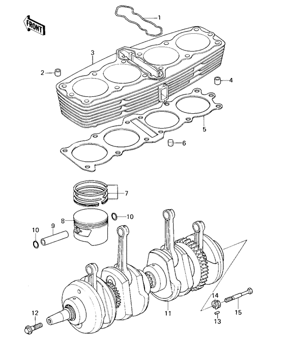 Cylinder/pistons/crankshaft