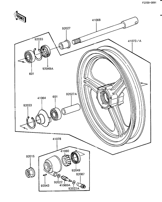 KZ1100 Front wheel / hub