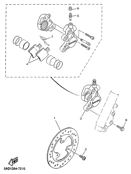 YN50R Передний суппорт