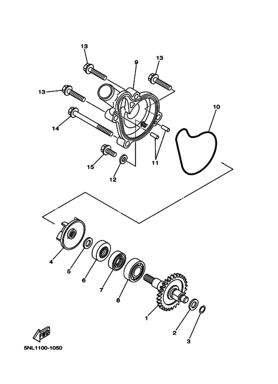 WR250F Водяной насос