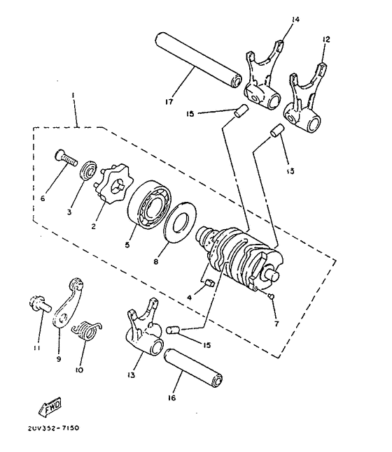 TZR80 Leva y horquillas del cambio
