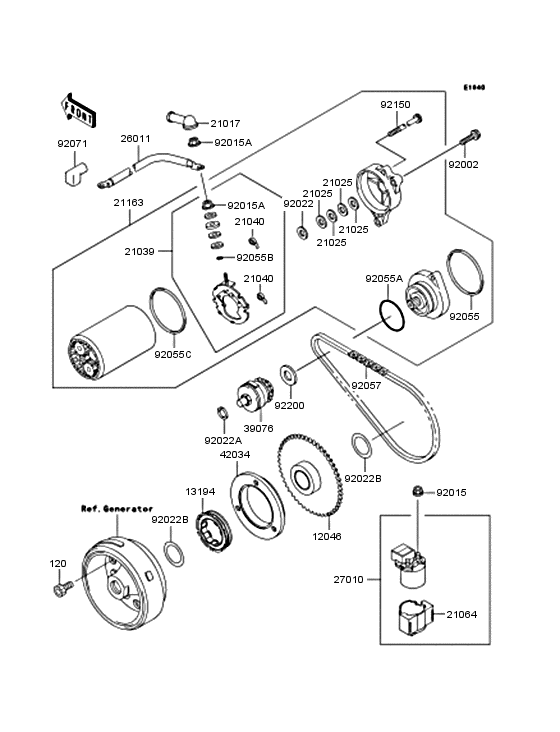 Starter motor/starter clutch