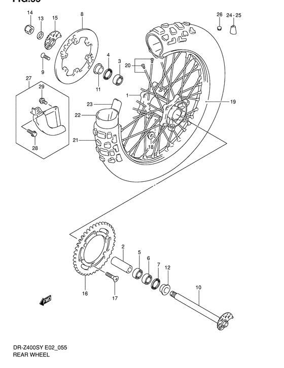 Rear wheel complete assy
