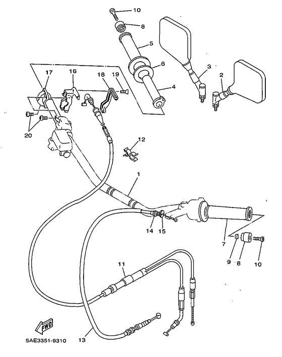 Steering handle. cable