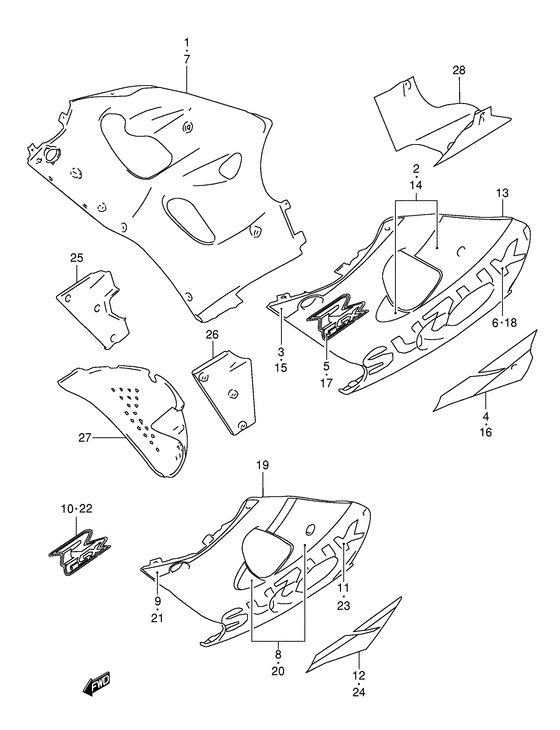 GSX-R600 Under cowling body