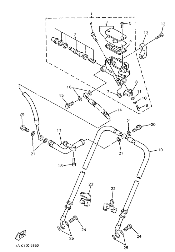 XVZ1300A Главный тормозной цилиндр