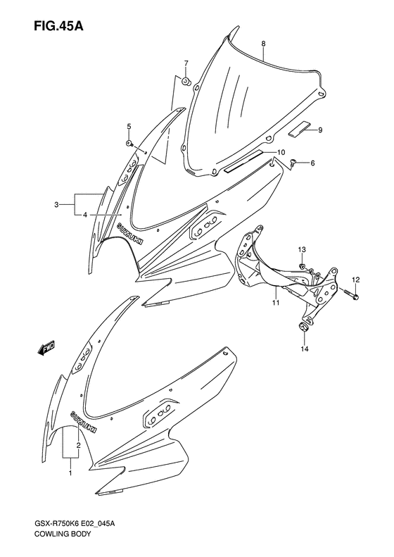 GSX-R750 Cowling body