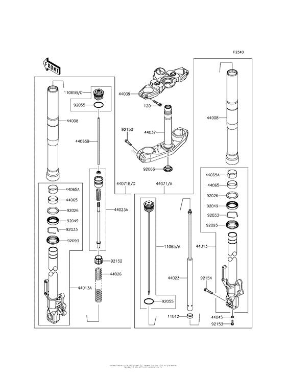 KLE650 Передняя вилка