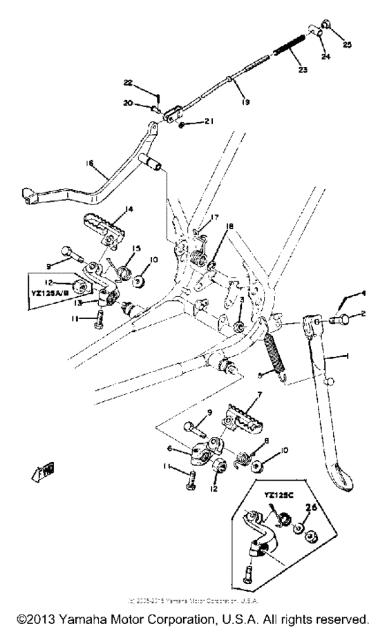 Stand - footrest - brake pedal