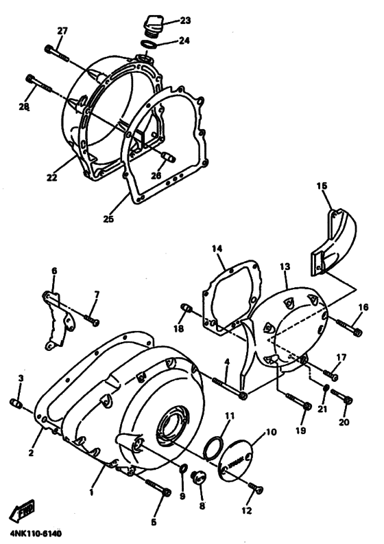 XVZ13A XVZ13AH Crankcase cover ass`y  (v