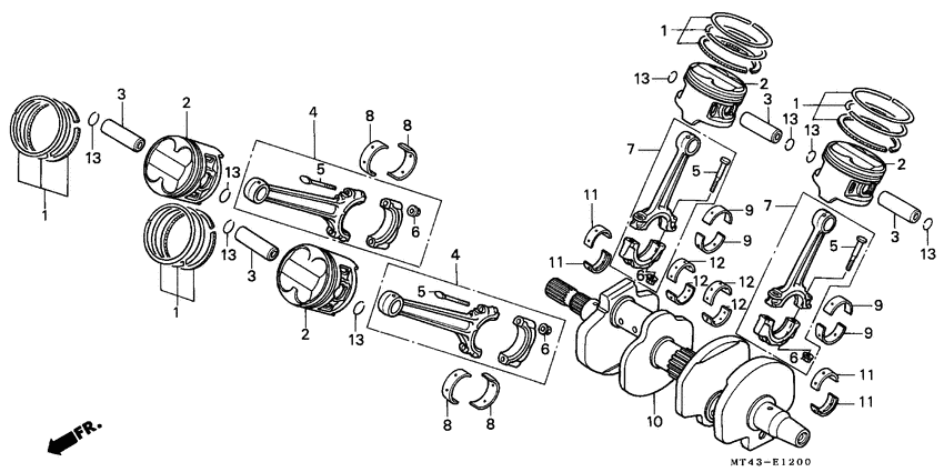 Crankshaft/piston