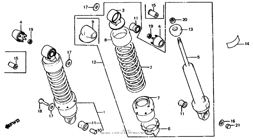 Rear shock absorber y-