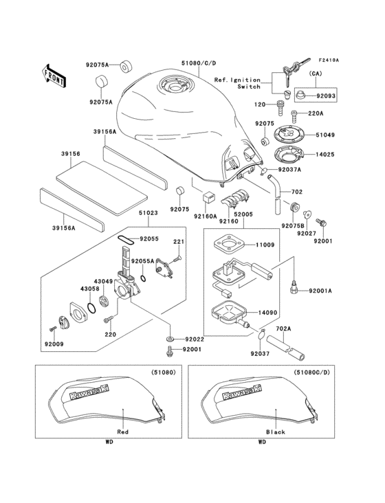 Fuel tank(1/2)(zx1100-e2/e3)