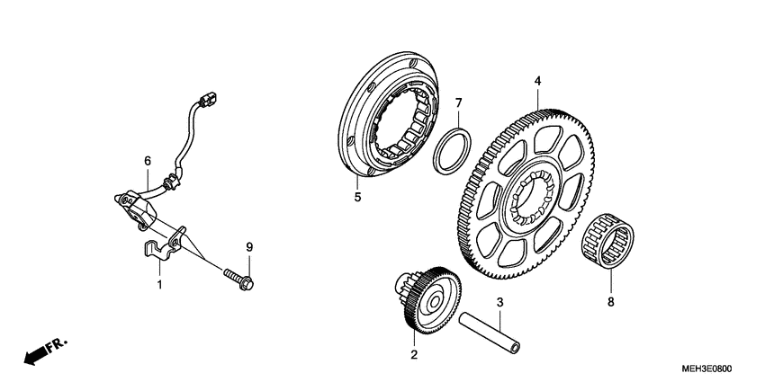 Pulse generator/starting clutch