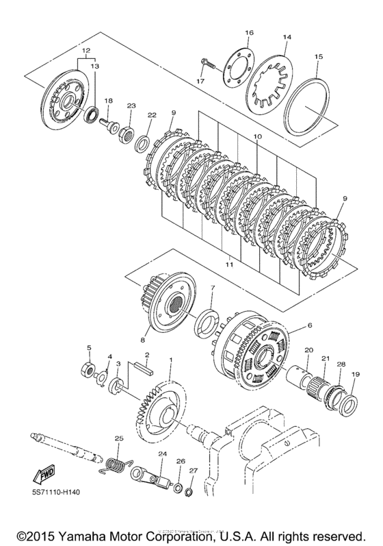 XVS950A Сцепление