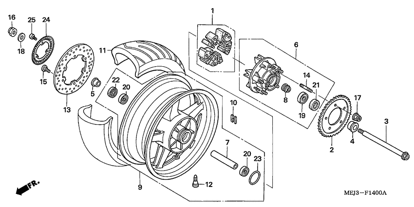 Rear wheel complete assy