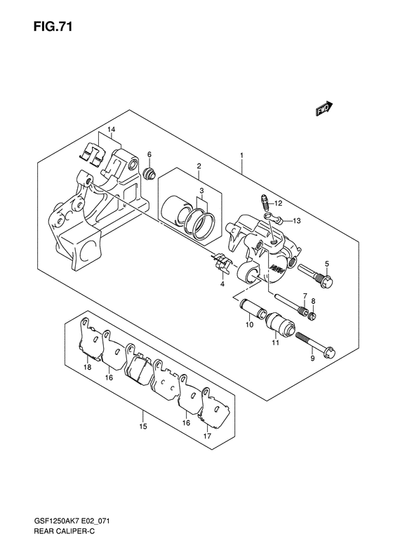 GSF1250 Задний суппорт