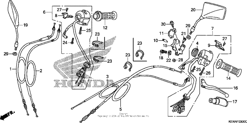 Handle lever + switch + cable