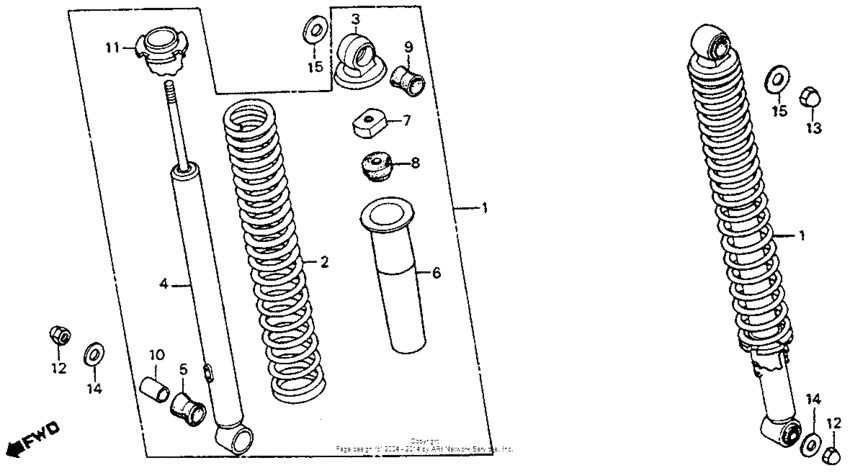 Rear shock absorber 77-79