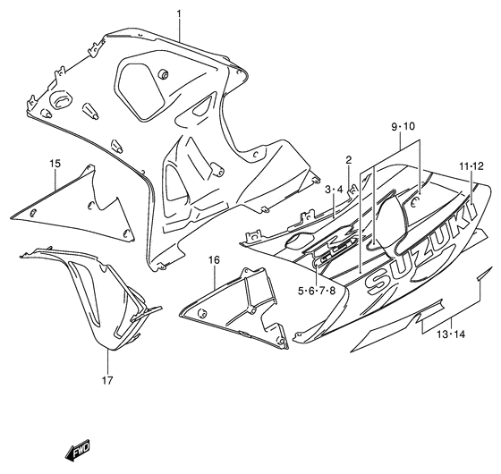GSX-R750 Under cowling