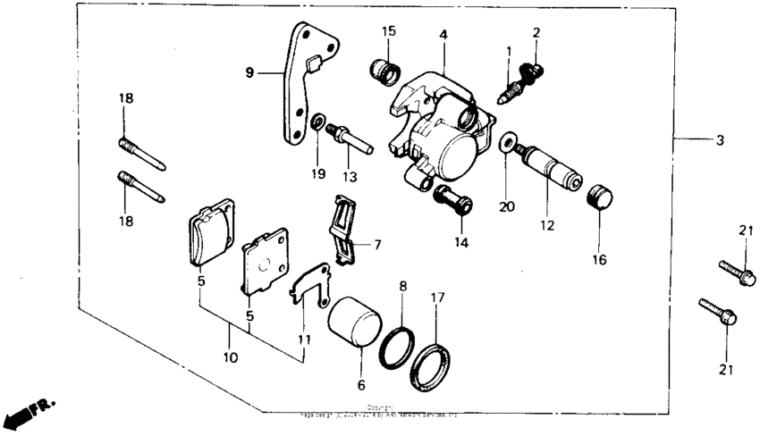 Fr.brake caliper 86-89