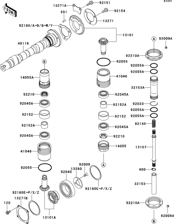 Camshaft(s)/bevel gear(1/2)