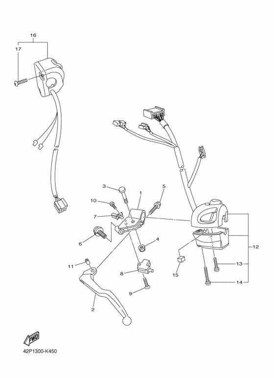 FZ8-SA Interruptor  manillar&palanc