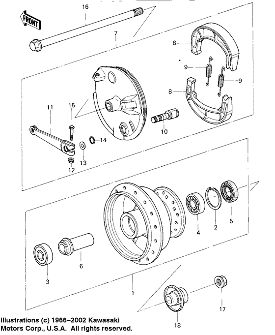Front hub/brake