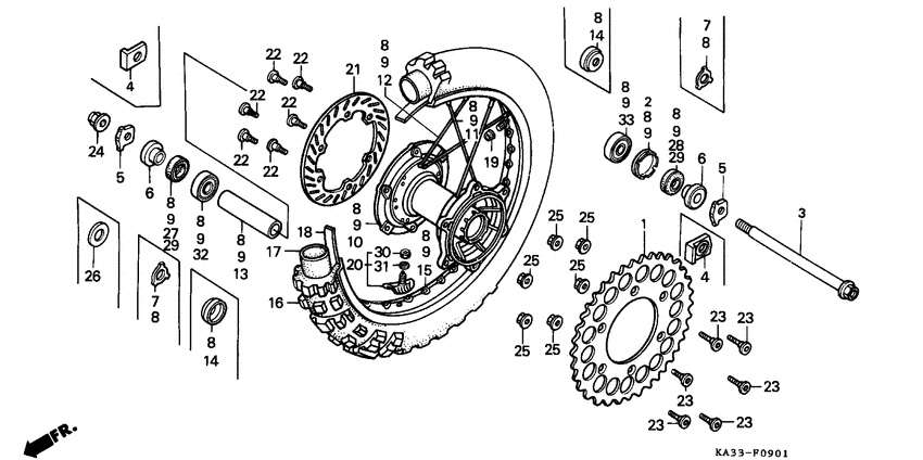 Rear wheel complete assy