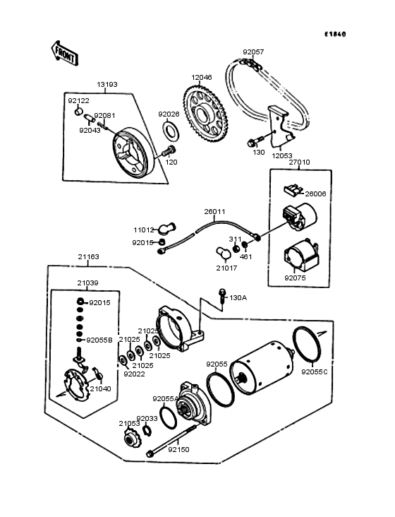Starter motor/starter clutch