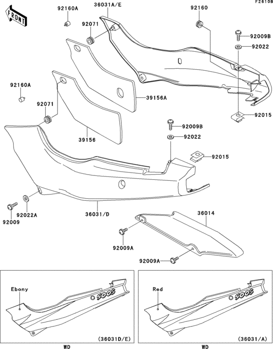EX500 Side covers / chain cover(ex500-d3)