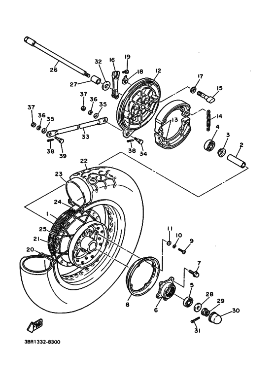 Rear wheel complete assy