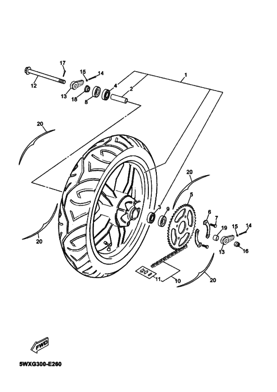 Rear wheel complete assy