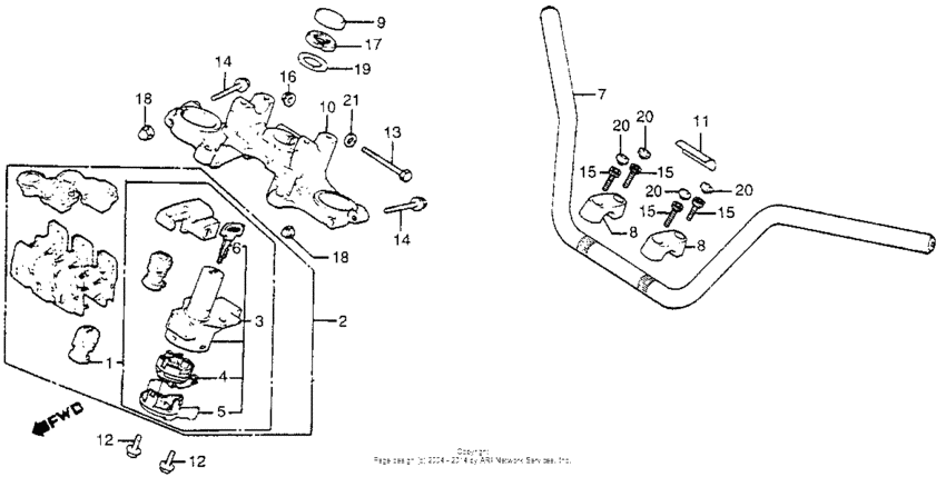 Gl1100i handlebar + key set
