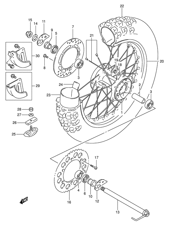 Rear wheel complete assy